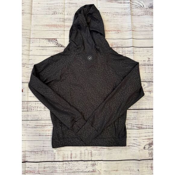 Celestial Bodiez NWOT Power Zip Hoodie in Black Panther Animal Print Size Medium - Picture 4 of 10